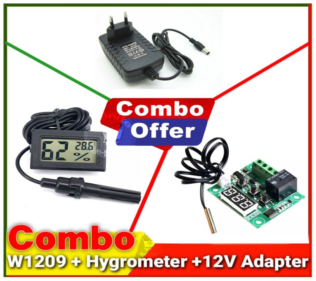 W1209 Hygrometer + 12V Adapter + Incubator 