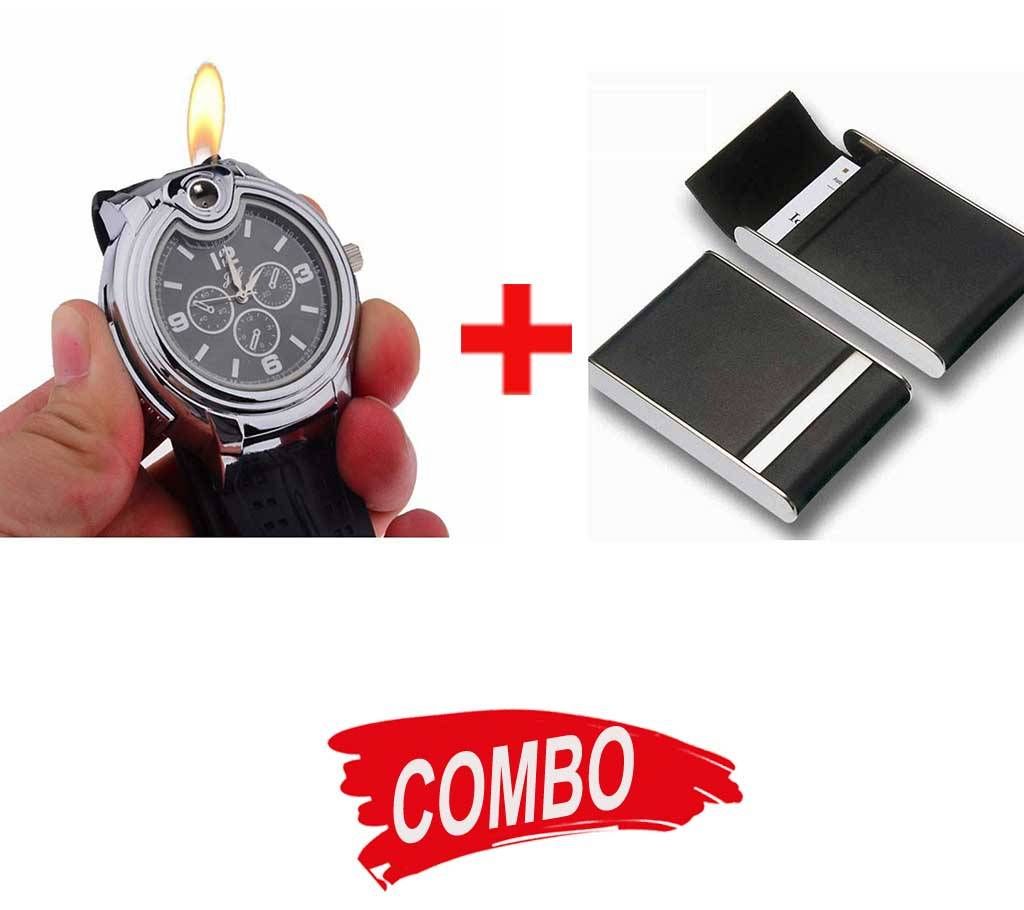 LIGHTER WATCH FOR MEN + Gents Visiting Card Wallet Combo Offer