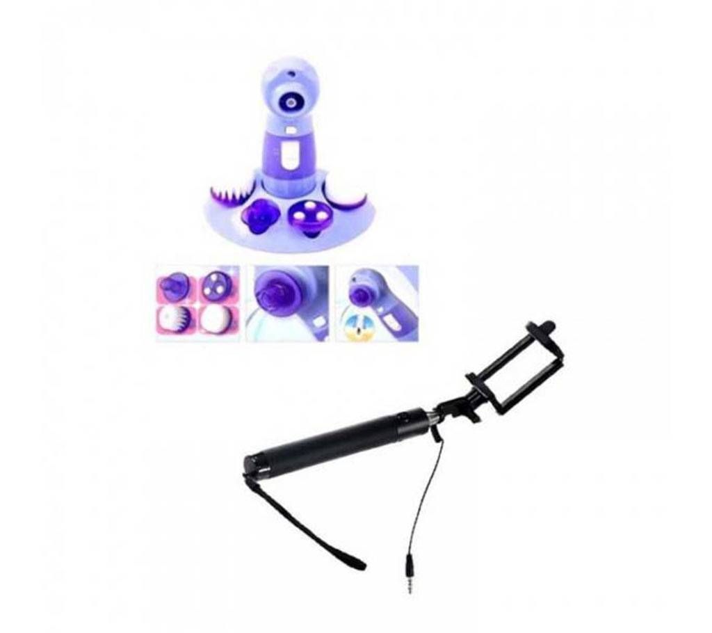 Face Care Massager and Selfie Stick Combo