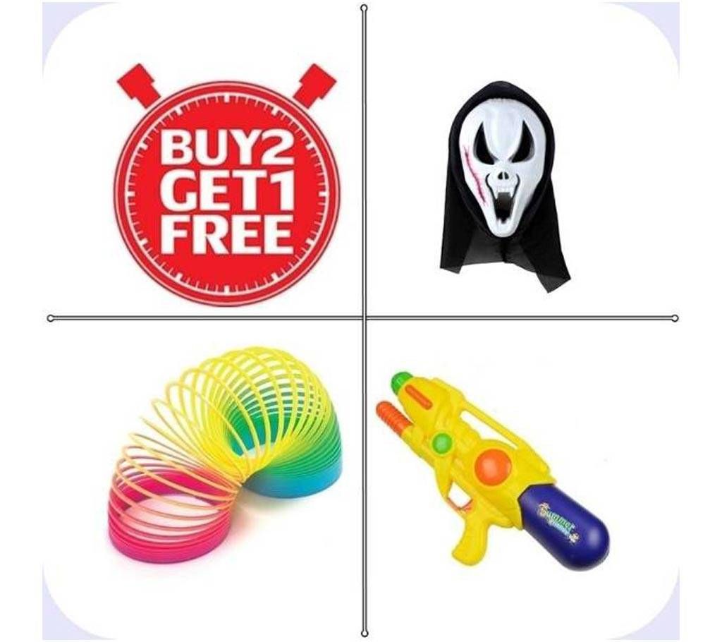 Gosht Mask, Rainbow Spring, Water Gun- Buy 2 get 1 free