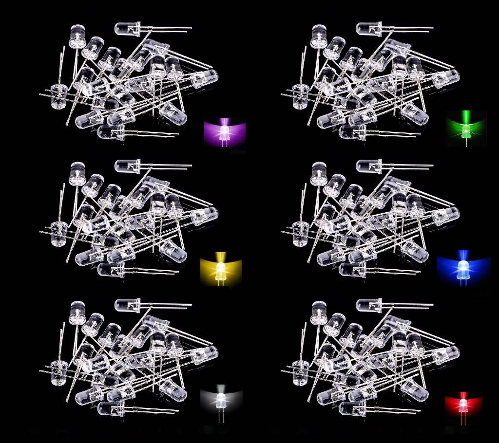 5mm transparent LED Combo Pack (6x10) 60 Piece	