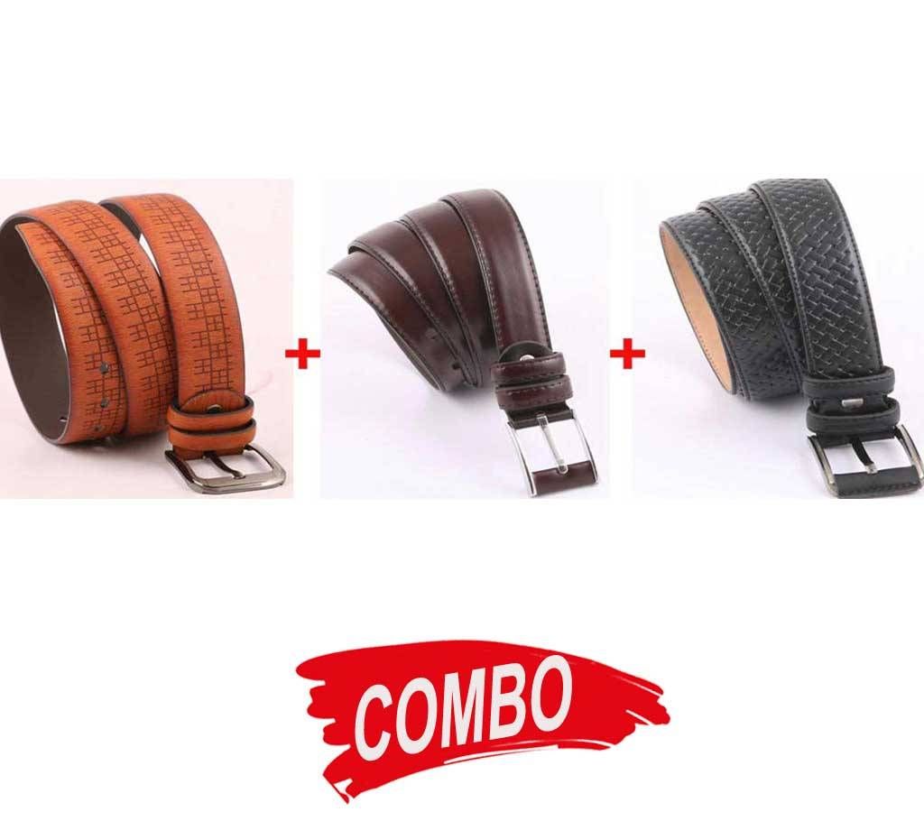 Mens Formal Belt Combo of 3pcs 