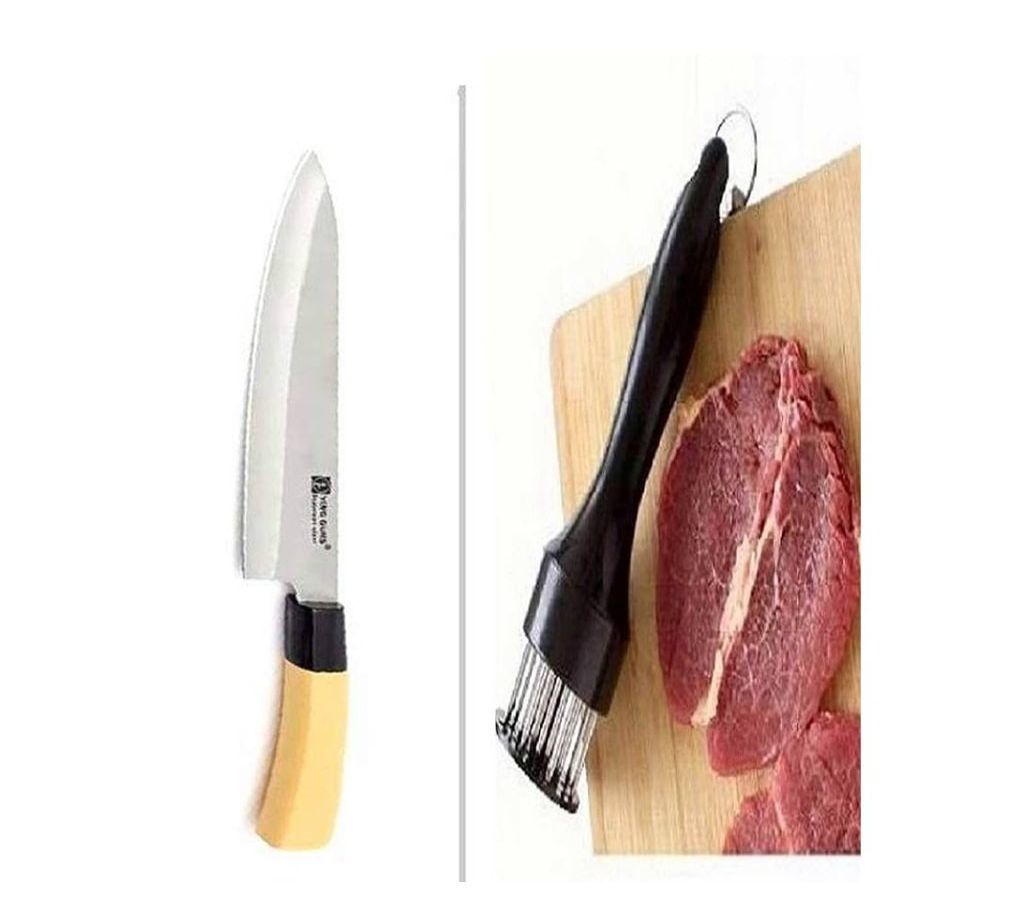 Combo of meat tenderizer + kitchen knife