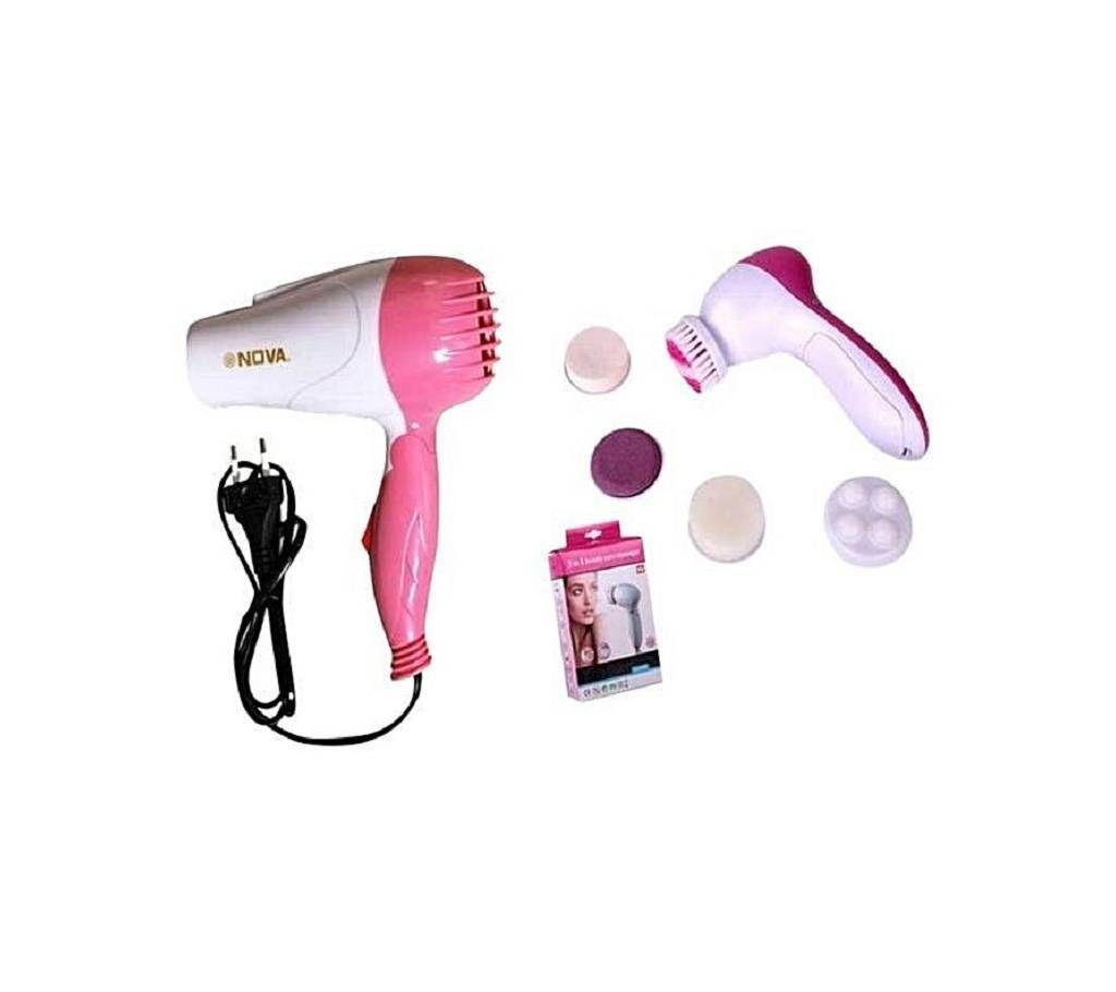 Nova Hair Dryer and Facial Massager Combo