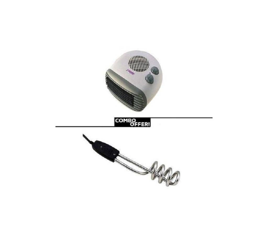 Combo Offer of Bushra 2000W Element Room Heater and Water Heater 1000W