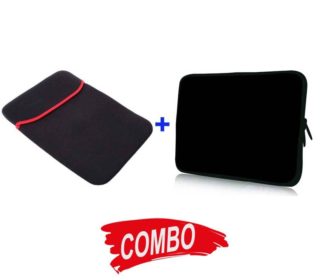 Laptop Pouch Bag (Full Black+Black with Red Stripe) Combo Offer