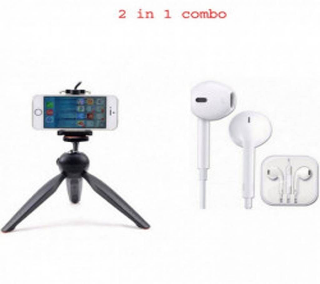 YunTeng Mini Tripod + Apple Earphone (copy) Combo