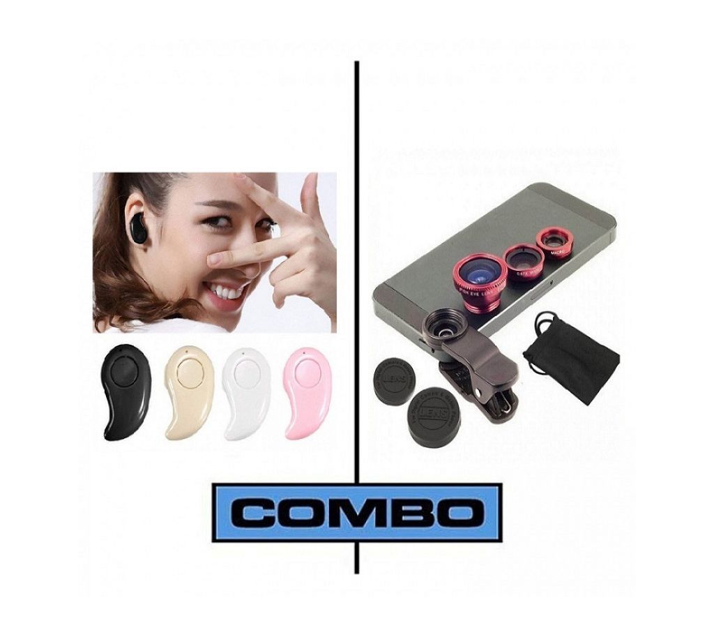 2 in 1 Bluetooth Earphone+Mobile Camera Lens