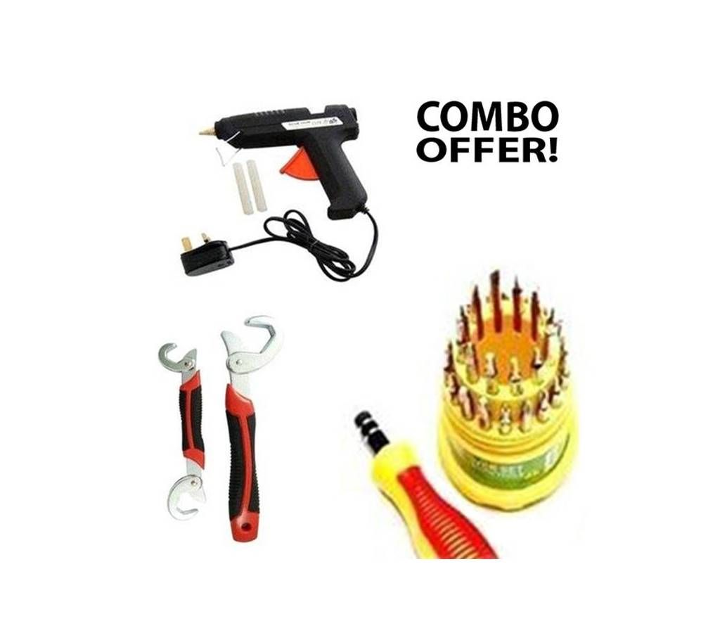 Combo Offer Snap and Grip Tool, Hot Melt Glue Gun And 31 In 1 Tools