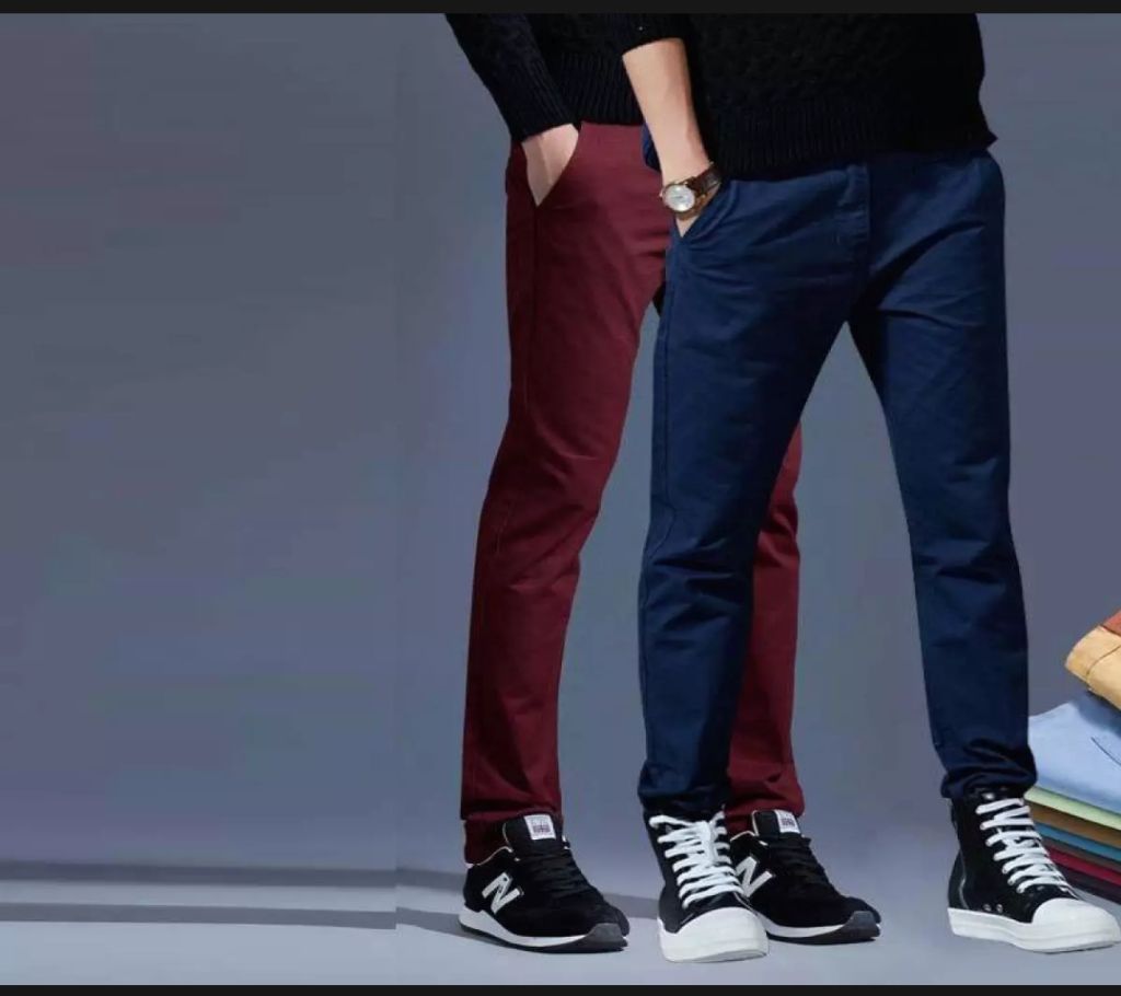 Maroon & Blue Combo Twill Pant