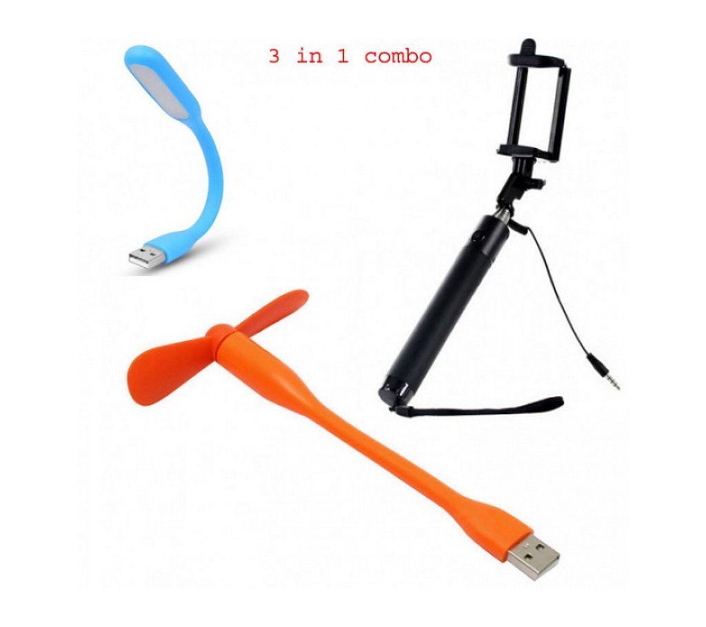USB LED Light+ Selfie Stick+ Portable Mini USB Fan-02
