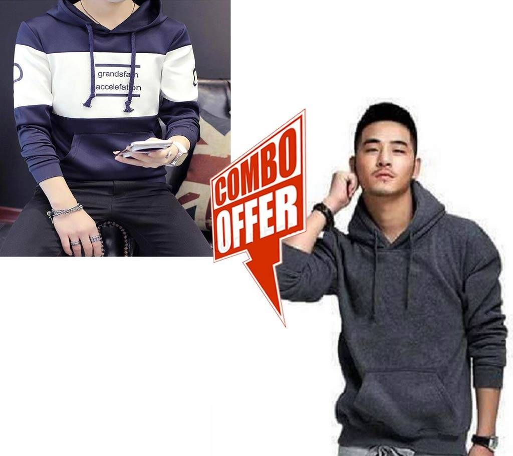 Gents Full Sleeve Hoodie+Cotton Winter Hoodie For Men Combo Offer  