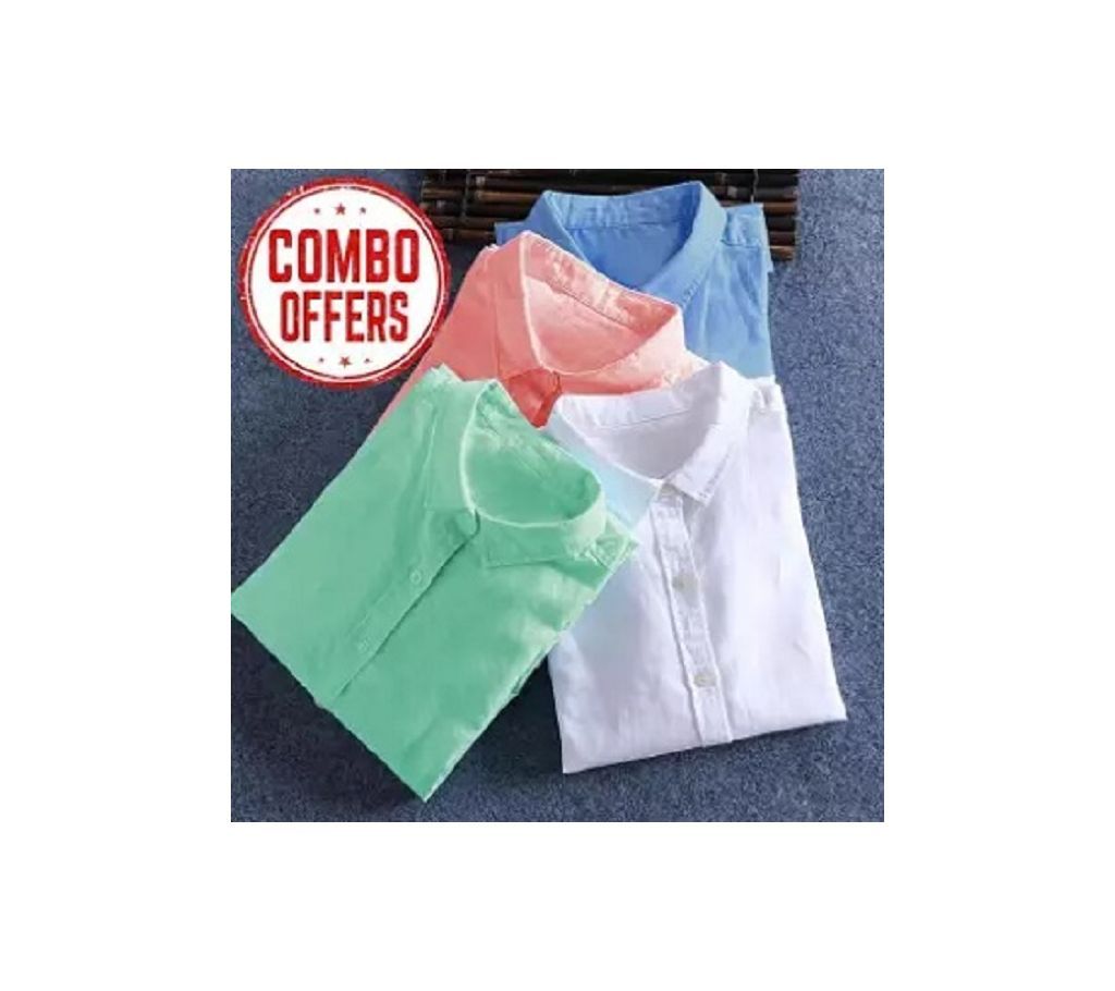 shirt full sleeves cotton-combo 4pcs