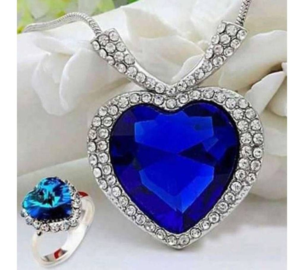 Silver Necklace and Finger Ring for Women