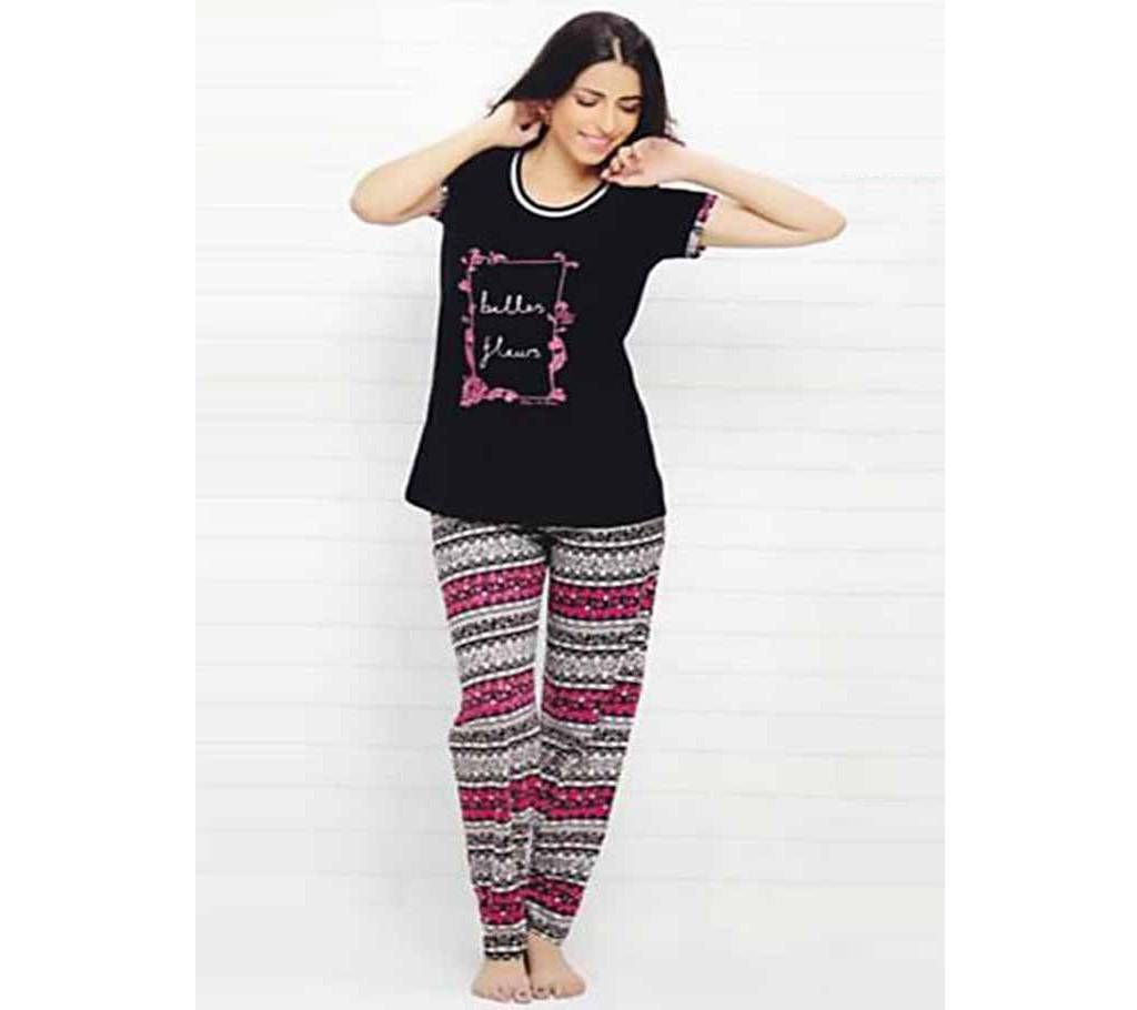 Ladies Solid Color T-Shirt + pants Combo 