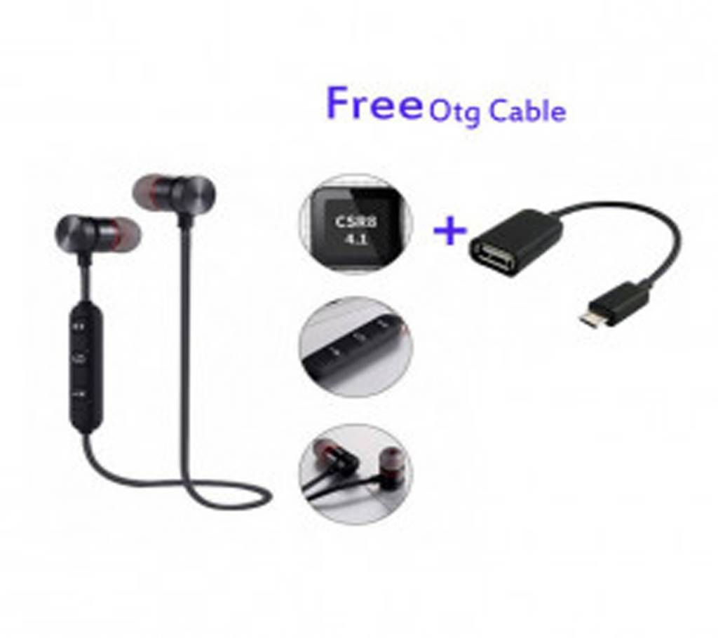 Wireless Bluetooth Earphone with OTG Cable Combo