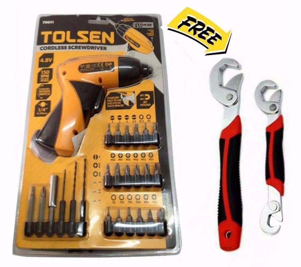 Screwdriver set with drill machine & 2 piece wrench