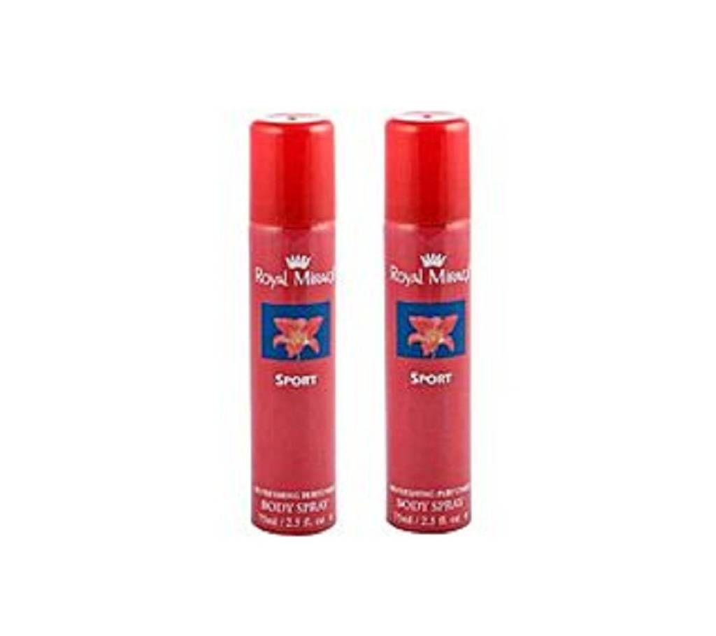 ROYAL MIRAGE SPORT body spray for men 75 ML 2 pieces combo 