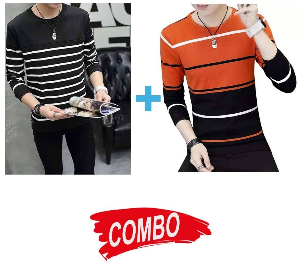 Menz Long Sleeve T Shirt + Mens Long Slevee Sweater - Combo Offer