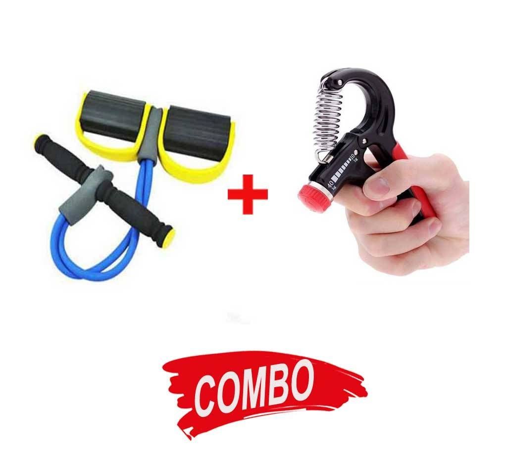 Adjustable Hand Grip Exerciseer + Body Trimmer Exercise Combo