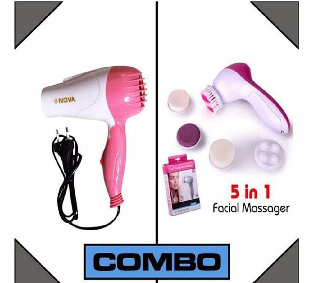 Nova Hair Dryer + 5in1 Facial Care Combo Offer