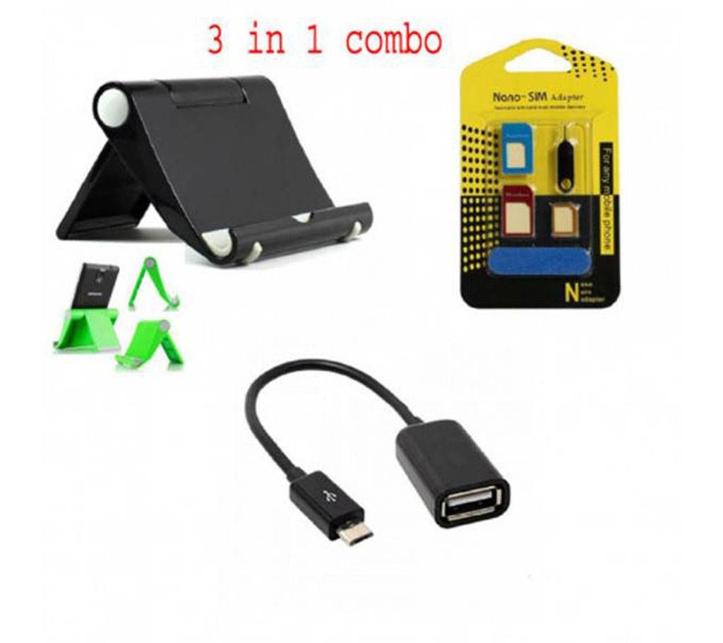 Tablet/Phone Holder+Mobile SIM Tray+OTG Cable