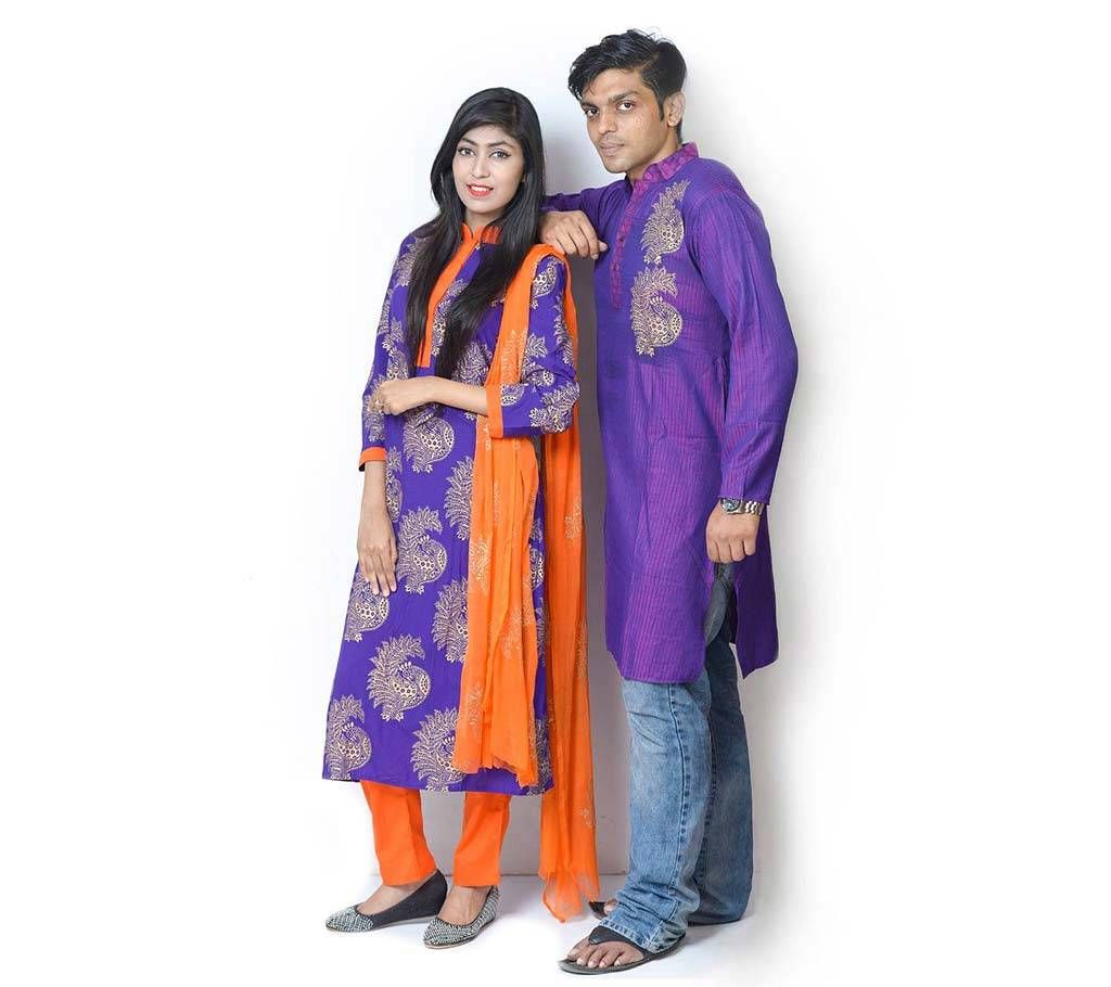 Punjabi and unstitched three pc combo