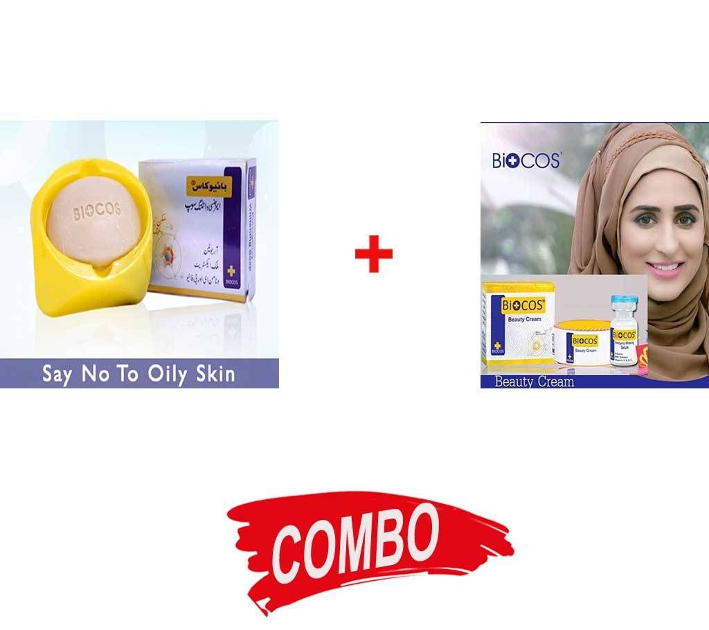  Biocos emergency whitening serum & cream + Biocos Beauty Soap - Combo Offer