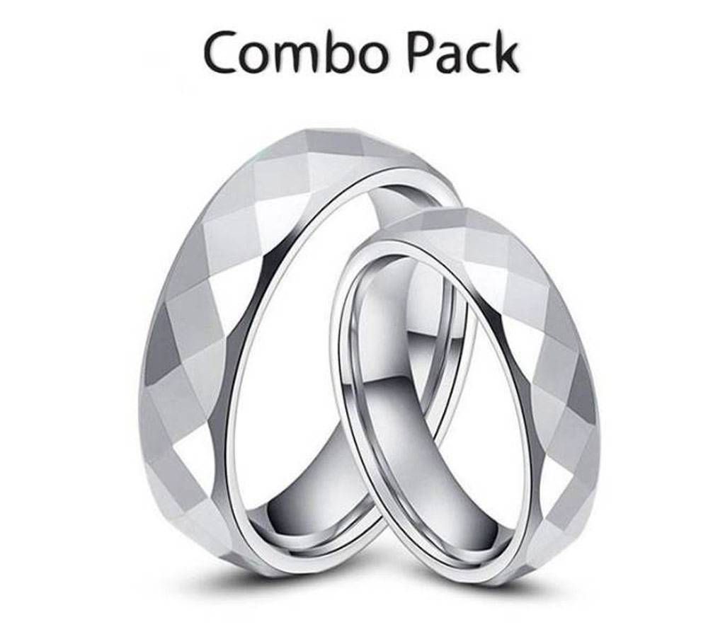 Combo of Silver Couple Finger Ring for Unisex