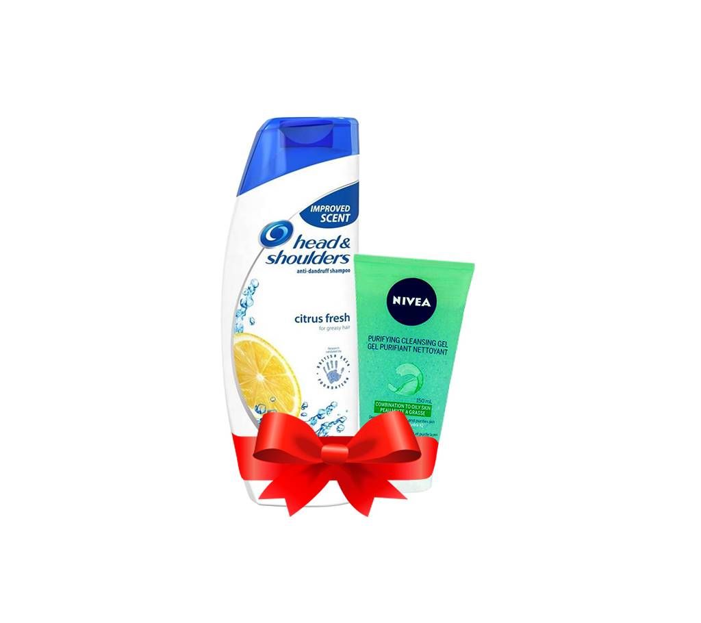 Head And Shoulder + Nivea Combo {H&S Citrus Fresh Shampoo(1) +Nivea Gel Facewash(1)}