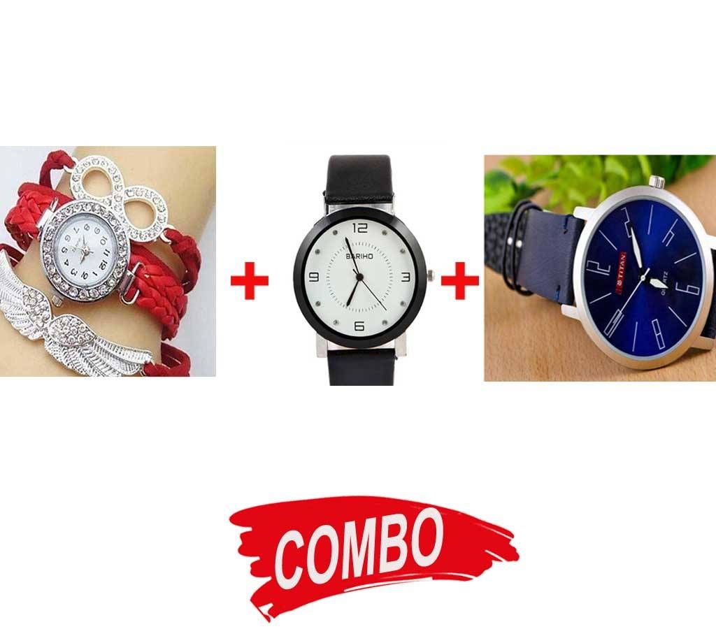 Titan Gents WristWatch (Copy) + Ladies WristWatch + Bariho Ladies Wristwatch - Combo Offer