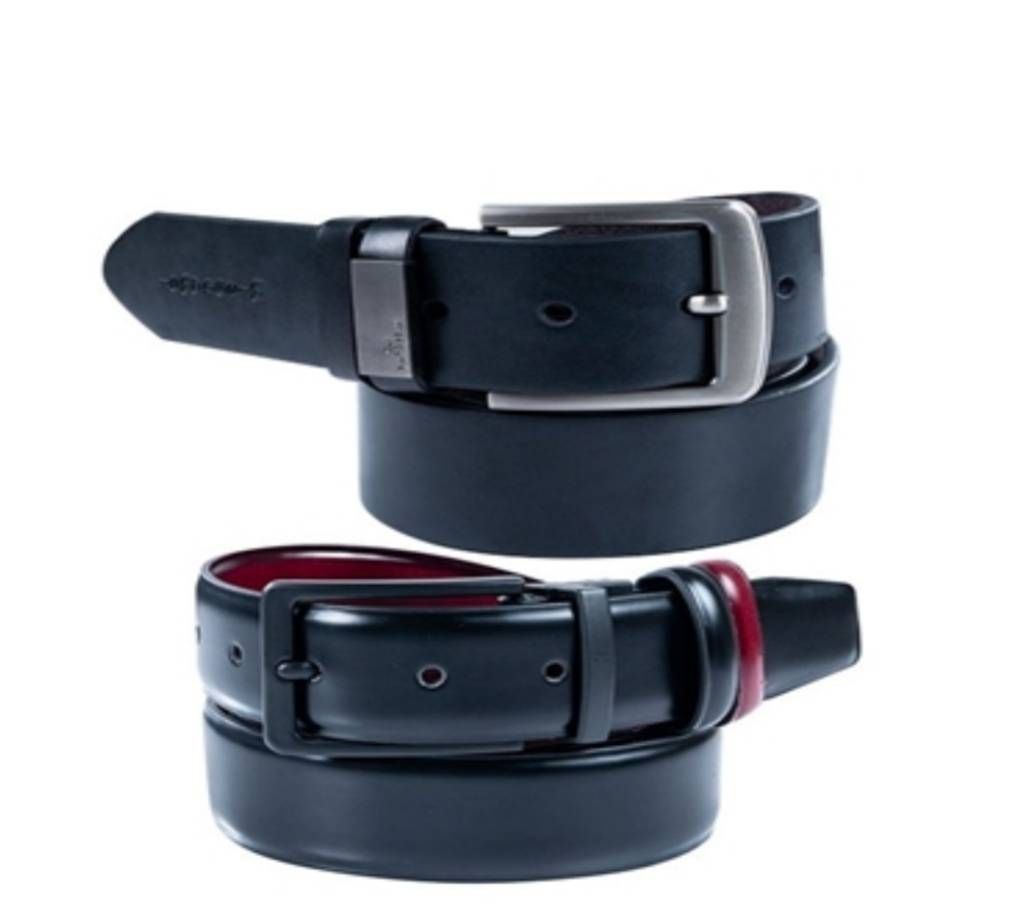 Black Casual And Formal Belt Combo For Men