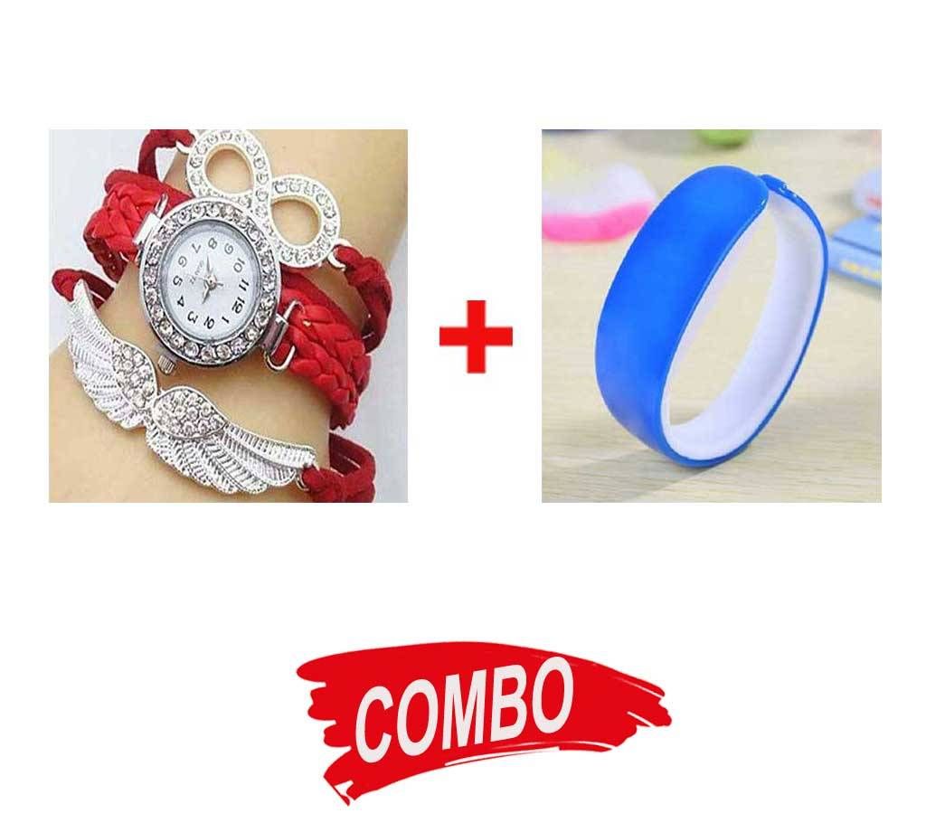 Ladies Wrist Watch + Gents LED Wristwatch - Combo Offer