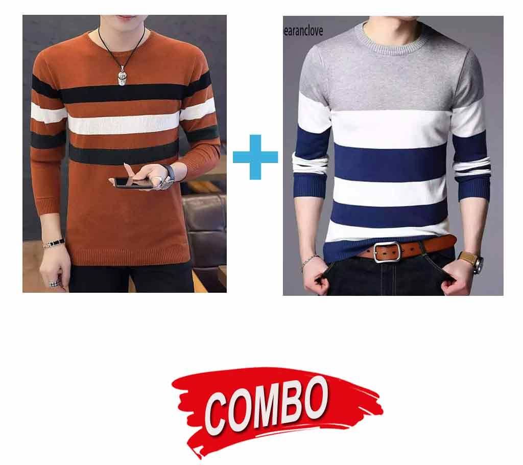 Mens Long Sleeve Sweater + Mens Long Sleeve Sweater - Combo Offer