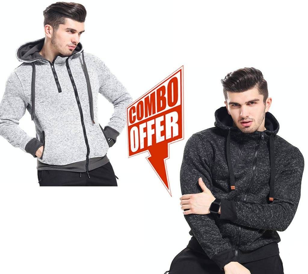 Full Sleeve Gents Casual Hoodie2pcs combo offer 