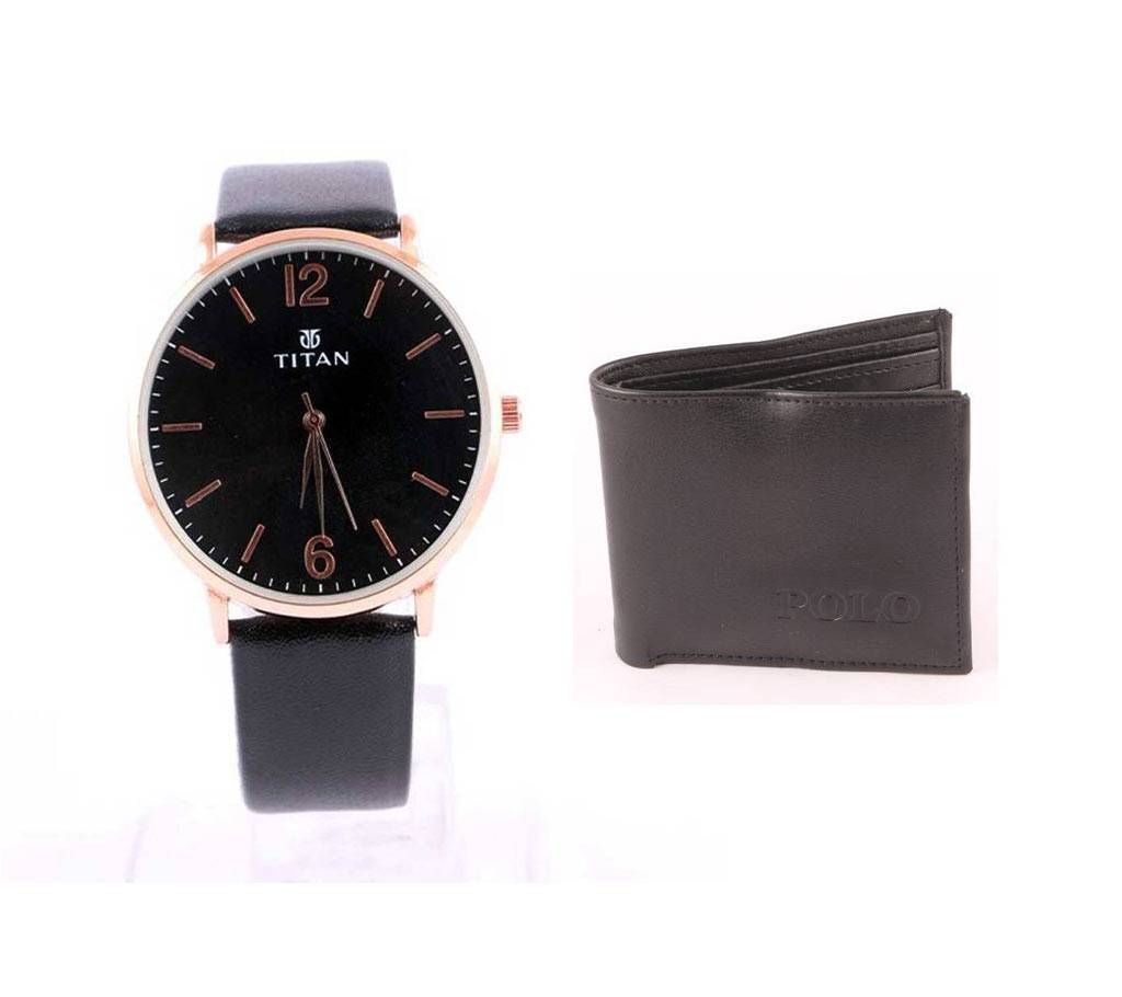 Menj Wrist Watch and Wallet Combo Offer 