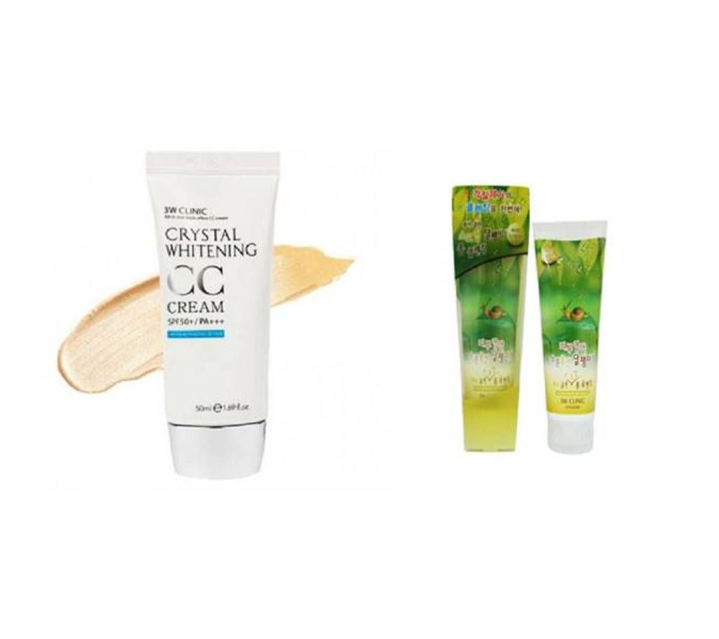 Snail Mucus scrub+3W Clinic CC cream