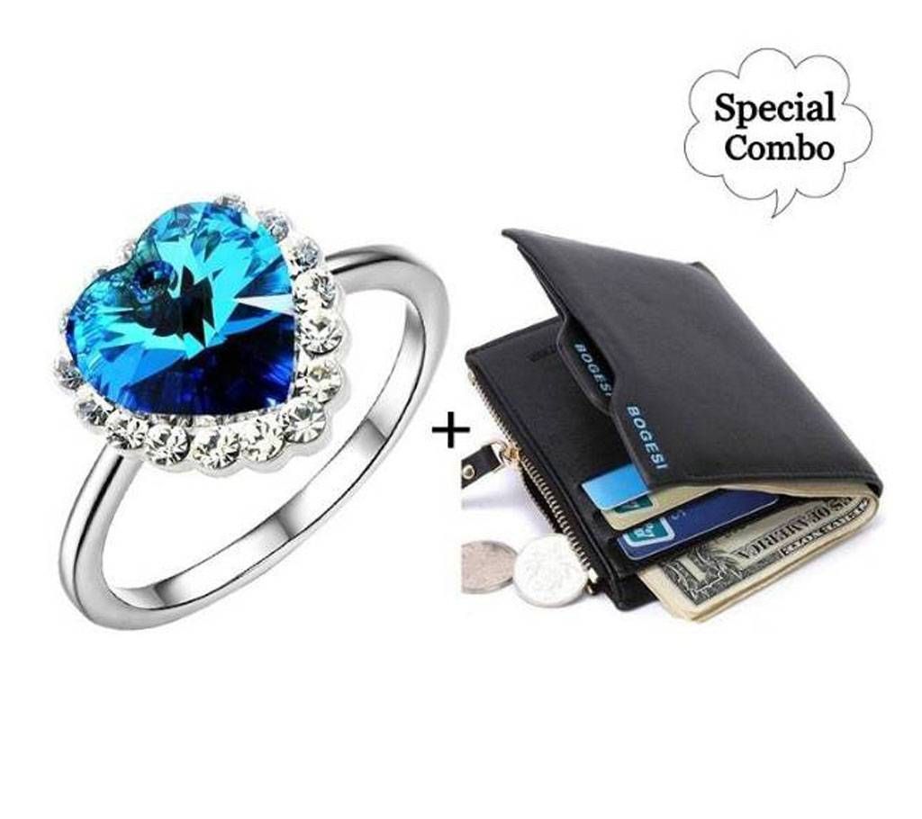 Combo of Lether Wallet +Finger Rings