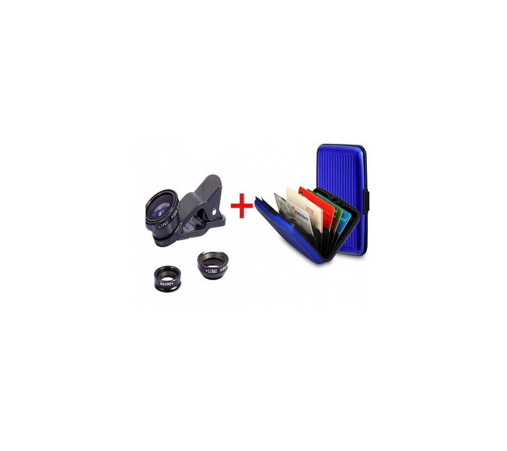 Combo 3 In 1 Clip Lens and Credit Card Holder