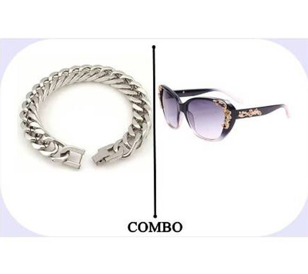 Mens bracelet+ladies sunglass