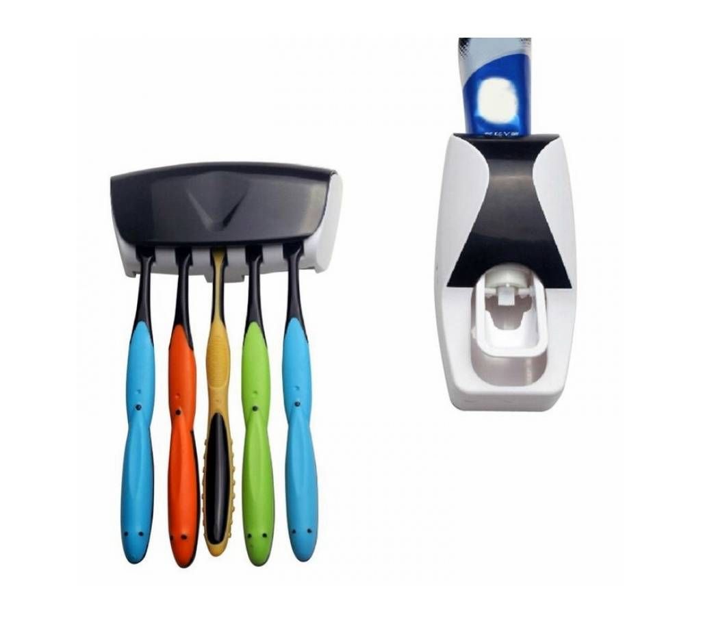 Automatic Toothpaste Squeezing Device and Toothbrush Holder Combo