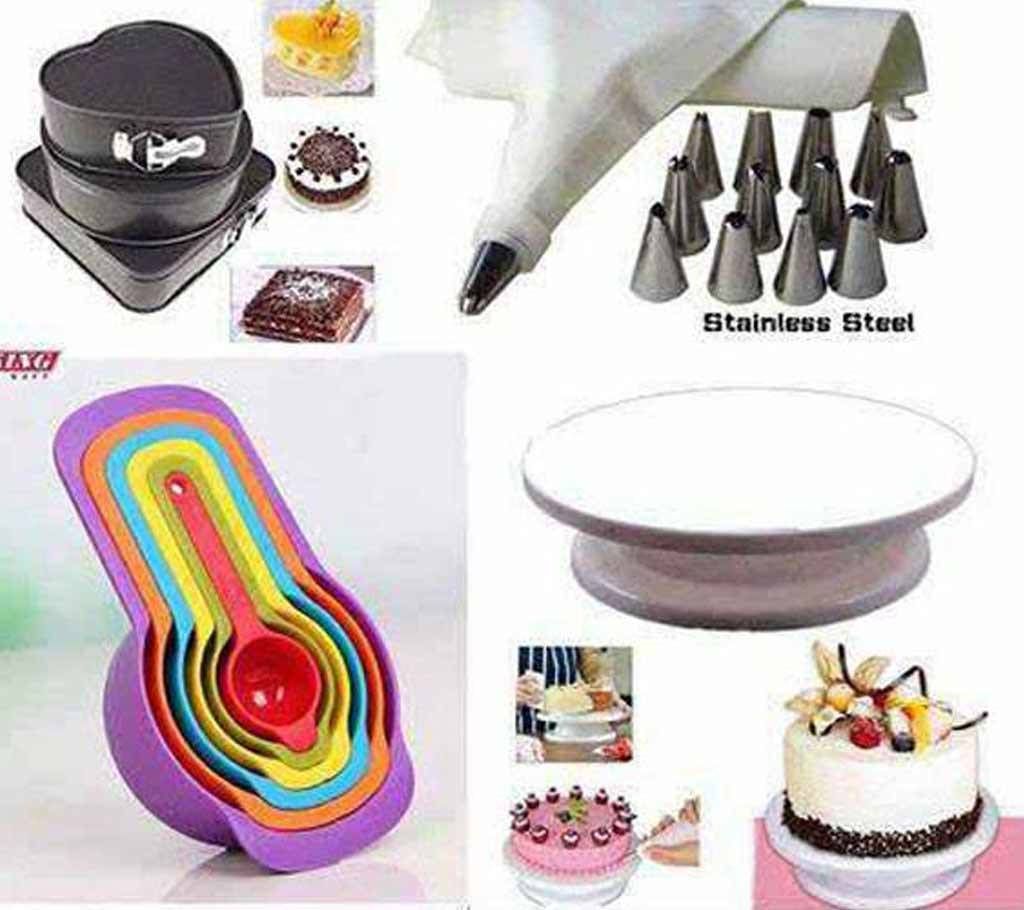 Cake pan-Decoration nozzle-measurement cup combo  