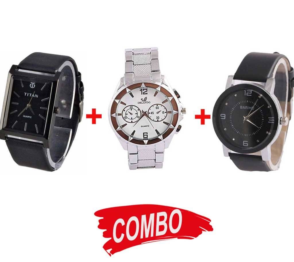 Bariho Gents WristWatch (Copy)+Titan Gents WristWatch (Copy)+ORLANDO Gents WristWatch (Copy) - Combo Offer