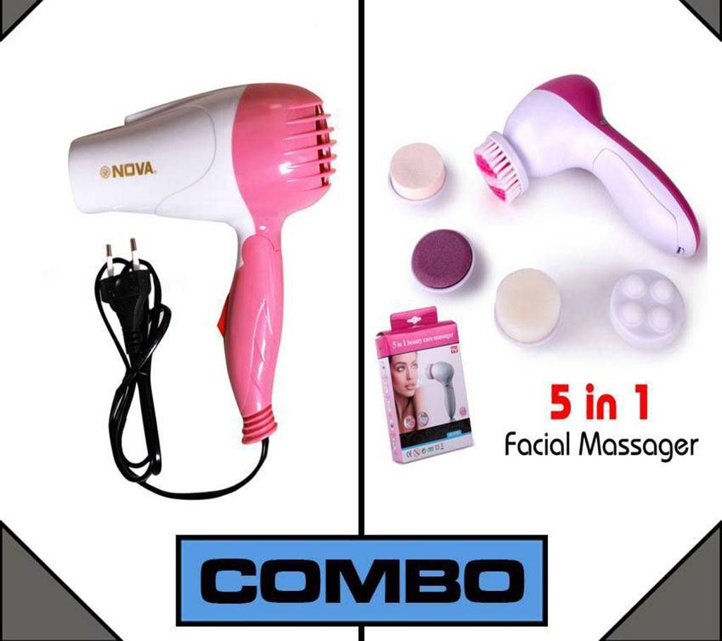 Combo of Hair Dryer & Facial Care Massager 