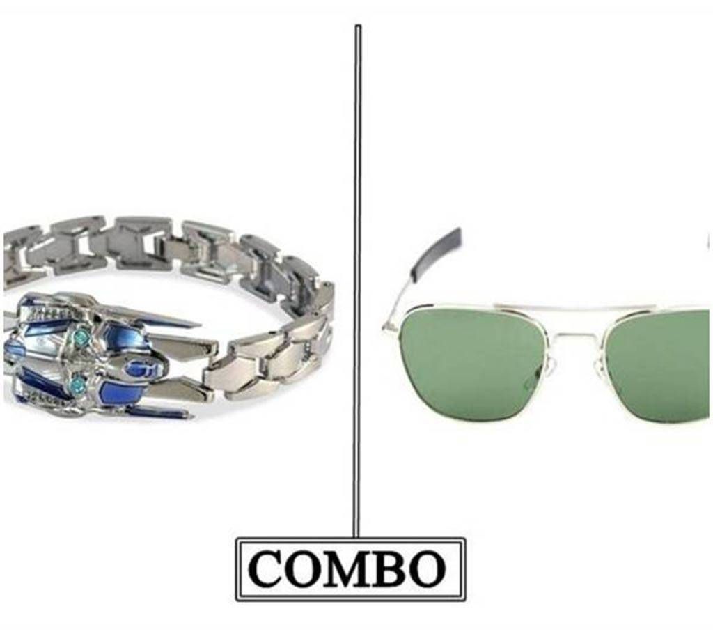 Combo of Stainless Steel Bracelet & Sunglasses