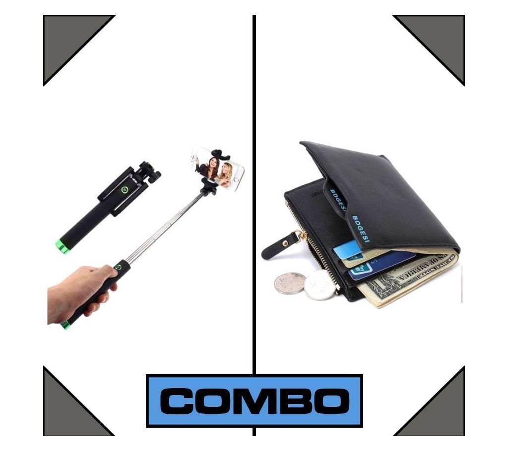 Combo Of Bluetooth Selfie Stick + Bogesi Leather