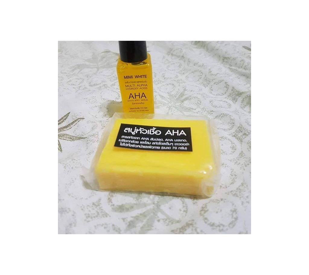 Mimi white AHA Soap and Serum 110g  Thailand