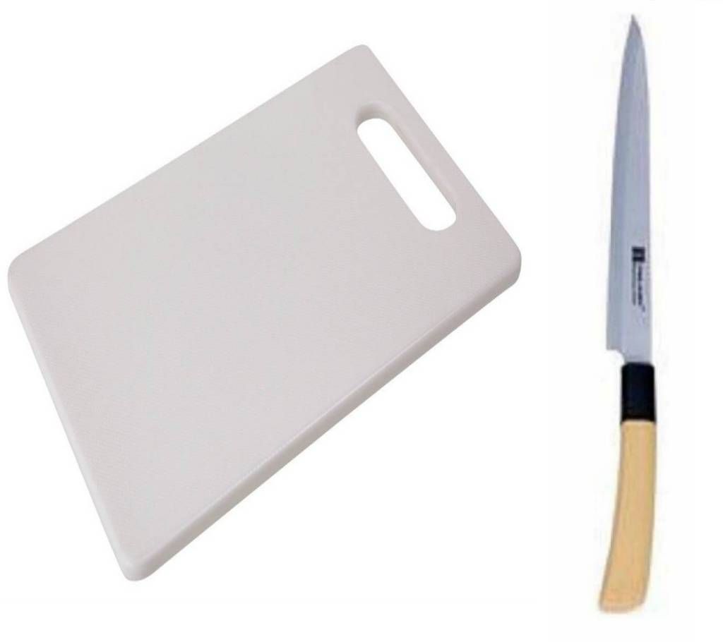 Cutting Board - White + Kitchen Wooden Handle Small Slim Nike