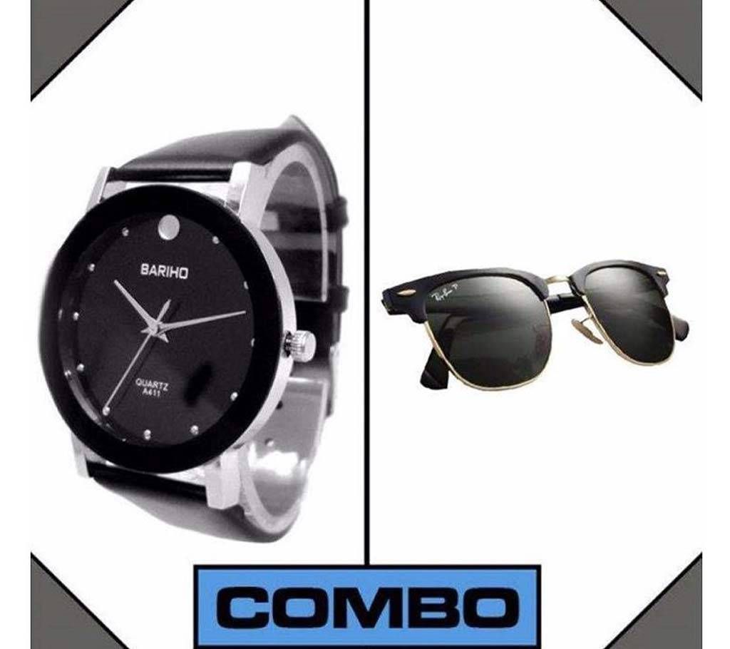 Bariho Stainless Steel Watch& sunglass