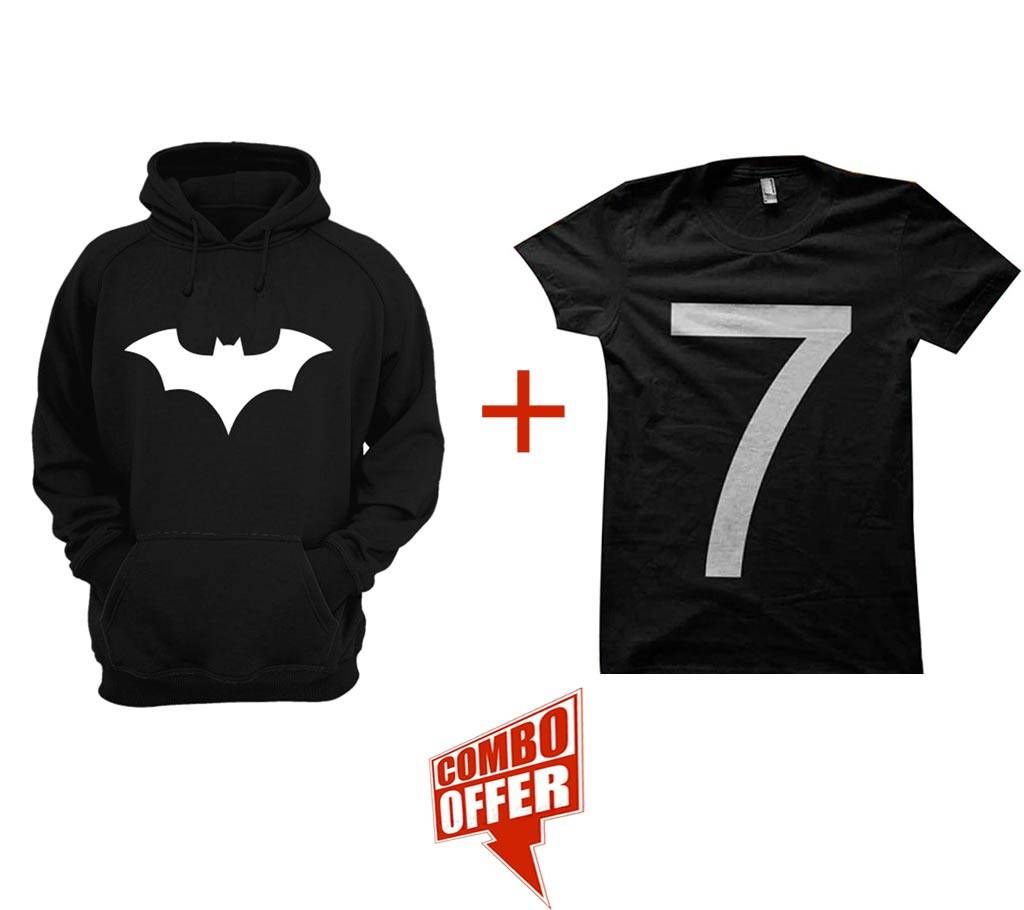 Batman-Beyond-Black-Mens-Hoodie+Gents Summer T-Shirt - 7 Combo Offer 